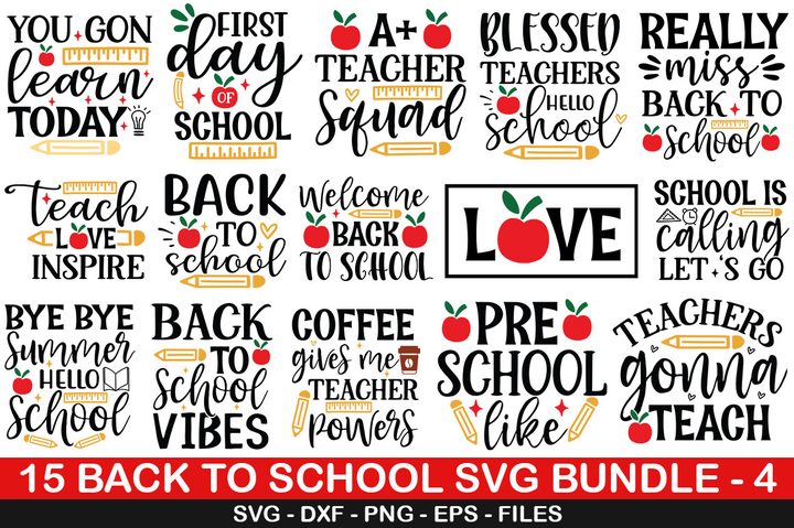 Back to School SVG Bundle Graphic by fokira · Creative Fabrica