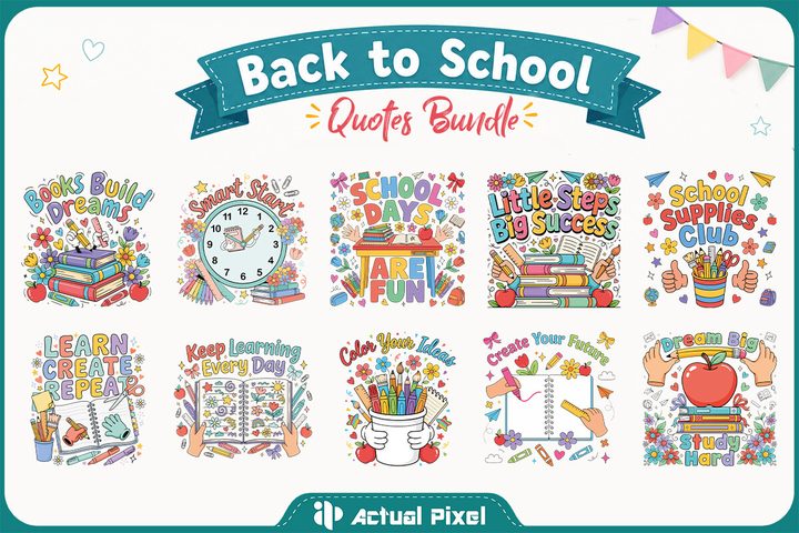 Back to School SVG PNG Bundle Vol.2 Graphic by Actual Pixel · Creative Fabrica