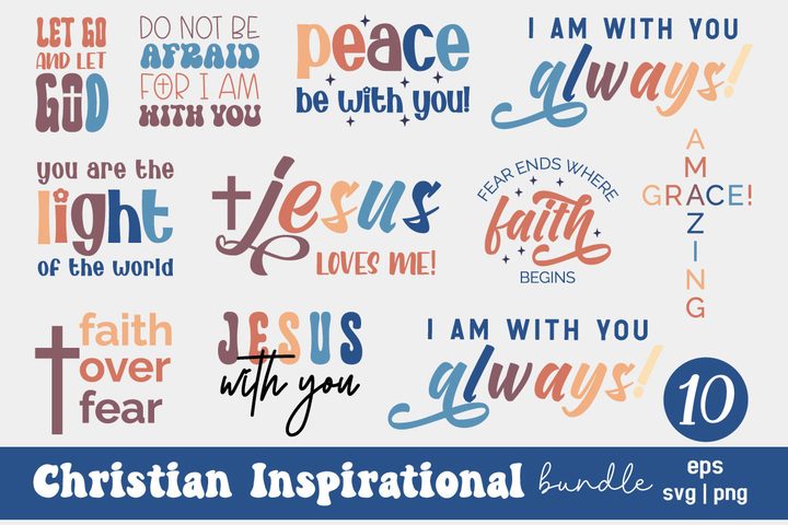 Christian Inspirational Retro SVG Bundle Graphic by Designdecon · Creative Fabrica