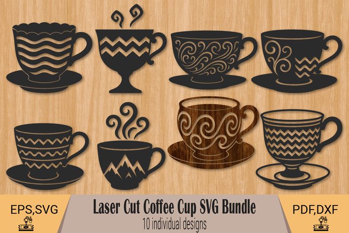 Laser Cut Coffee Cup SVG Bundle