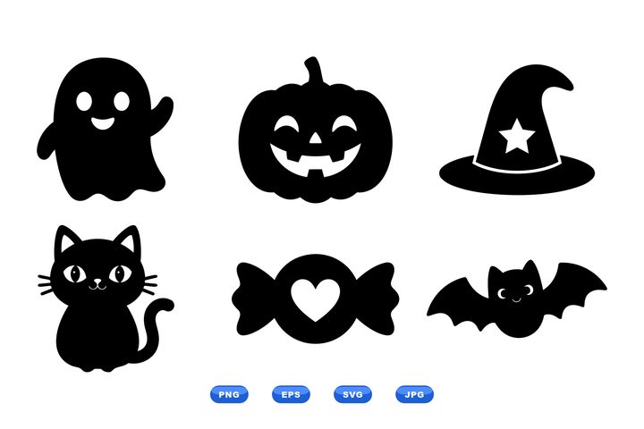 Cute Halloween SVG Icons Graphic by DesignVectx · Creative Fabrica