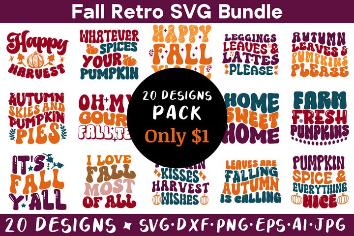 Fall Retro SVG Bundle