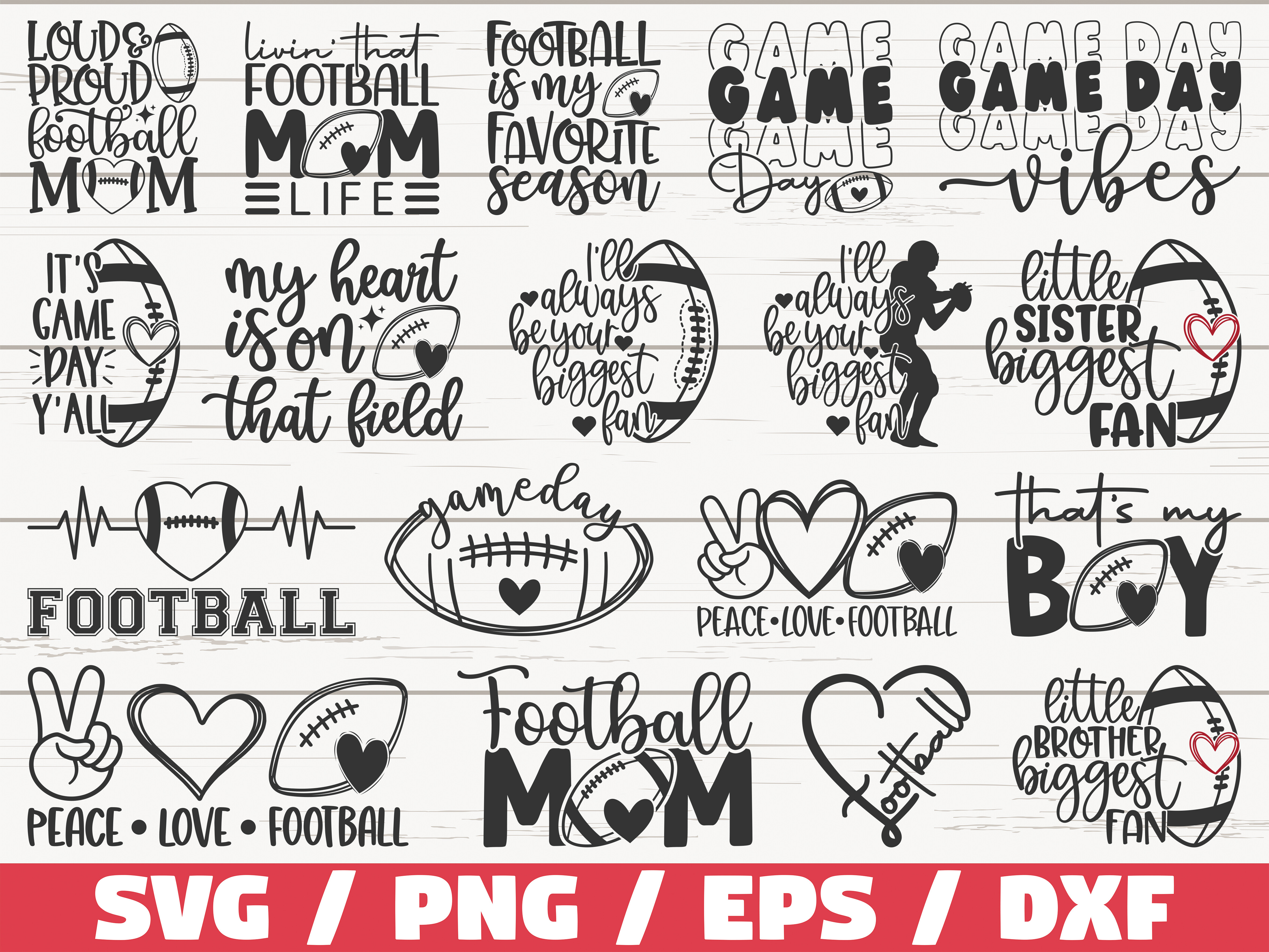 Funny Football SVG Bundle