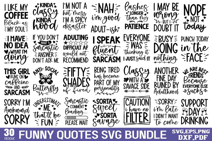 Funny Sarcasm Quote SVG Bundle
