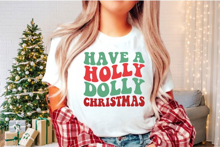 Have a Holly Dolly Christmas Retro SVG Graphic by Adobe Amir · Creative Fabrica