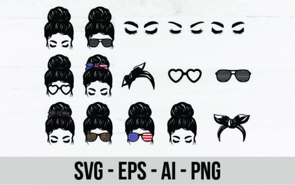 Messy Bun Mom Life SVG