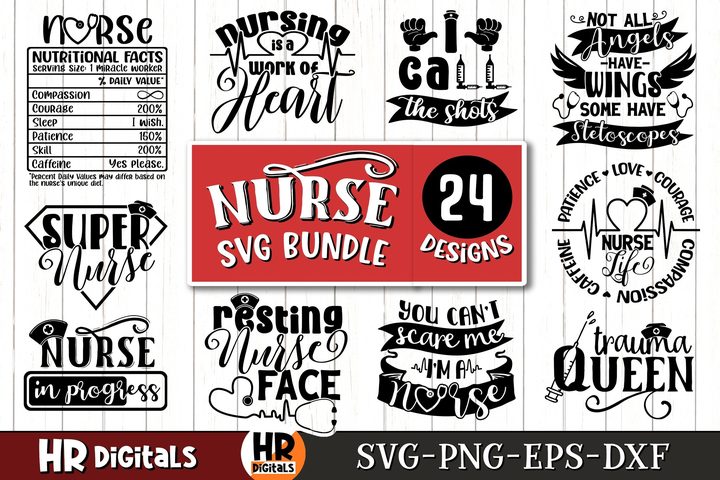 Nurse Life SVG Bundle – 24 Designs