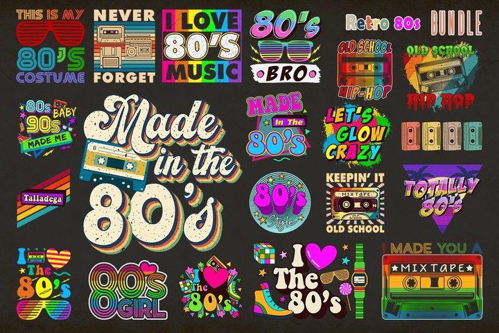 Retro 80s SVG Bundle