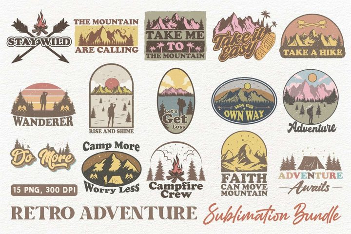 Retro Adventure Sublimation PNG