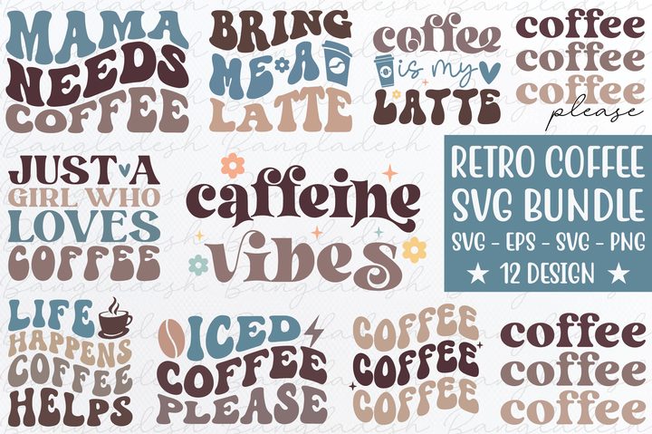 Retro Coffee SVG Bundle Graphic by Masterking420 · Creative Fabrica