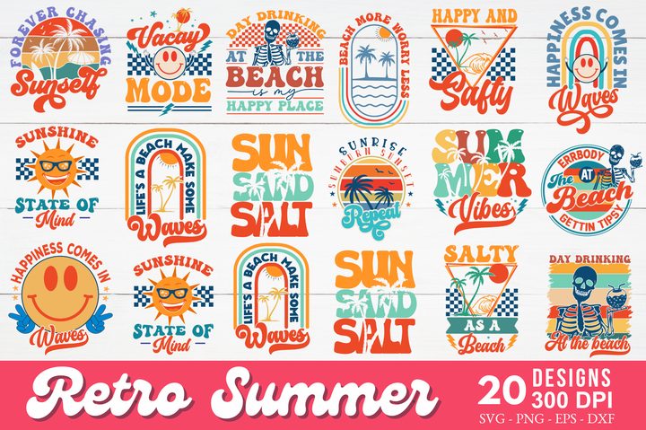 Retro Summer SVG Bundle