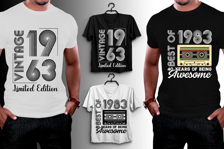 Retro T-Shirt Design Set