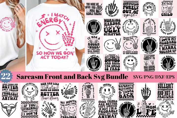 Front & Back Funny SVG Bundle