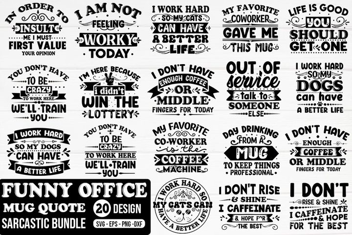 Sarcastic Coffee Mug Quote SVG Bundle