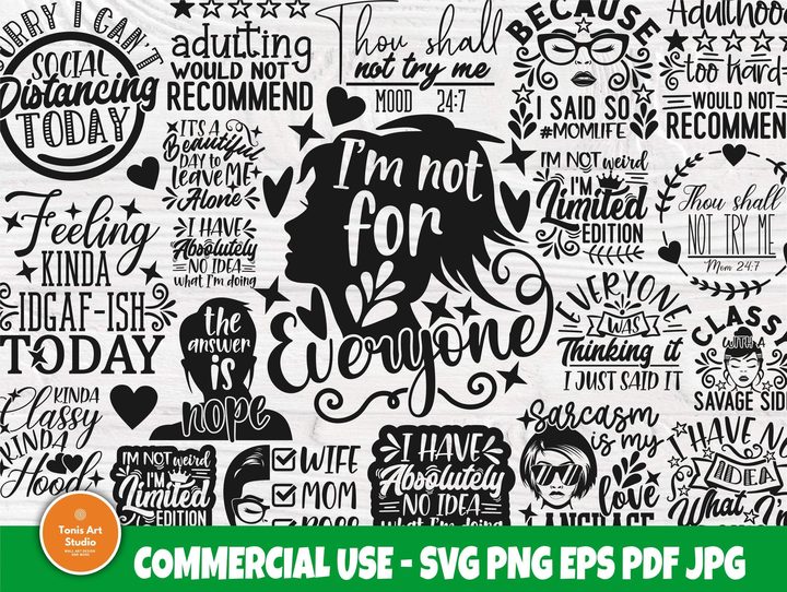 Sarcastic Funny SVG Bundle