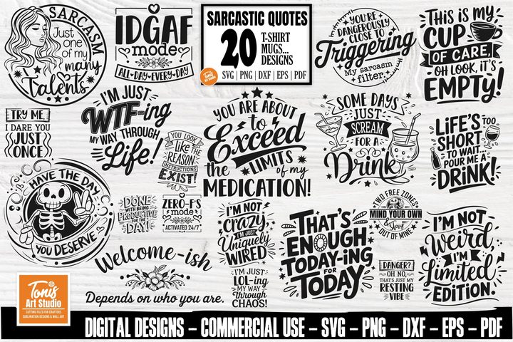 Sarcastic SVG Bundle Vol 1