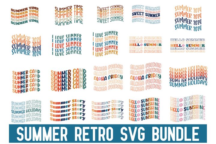 Summer Retro Svg Bundle Graphic by mninishat · Creative Fabrica