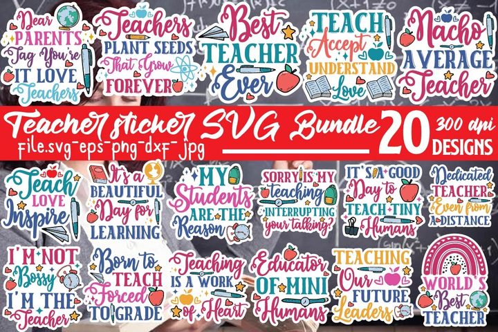 Teacher Sticker SVG Bundle