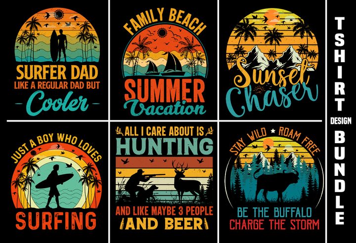 Vintage Retro T-Shirt SVG Bundle