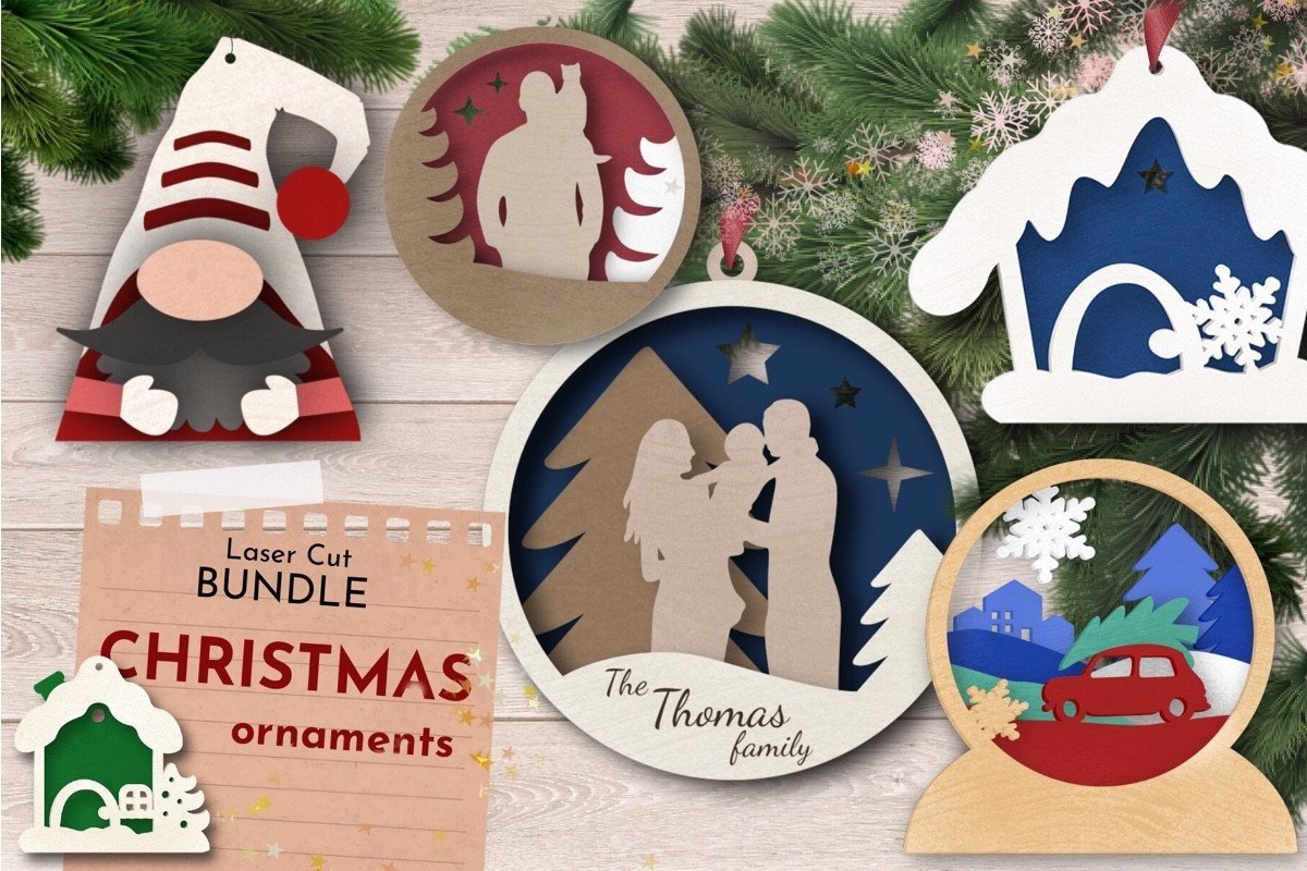 Christmas Ornament Cut File Bundle