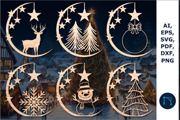 Christmas Star Ornaments SVG Bundle
