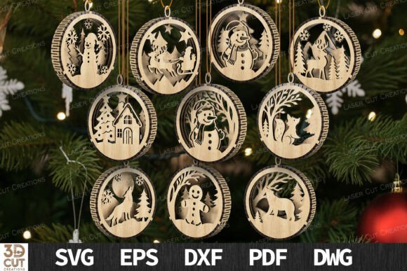 Layered Christmas Ornament SVG Bundle