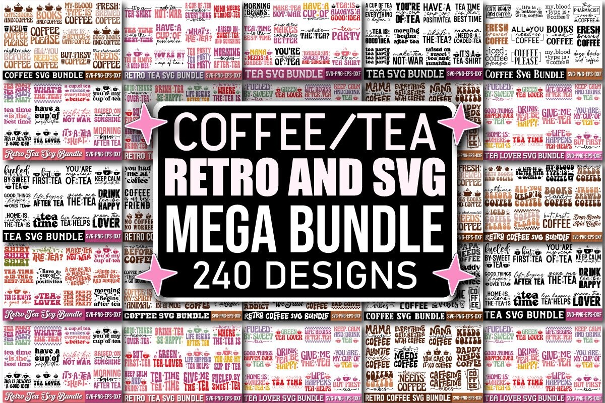 Coffee and Tea Mega SVG Bundle