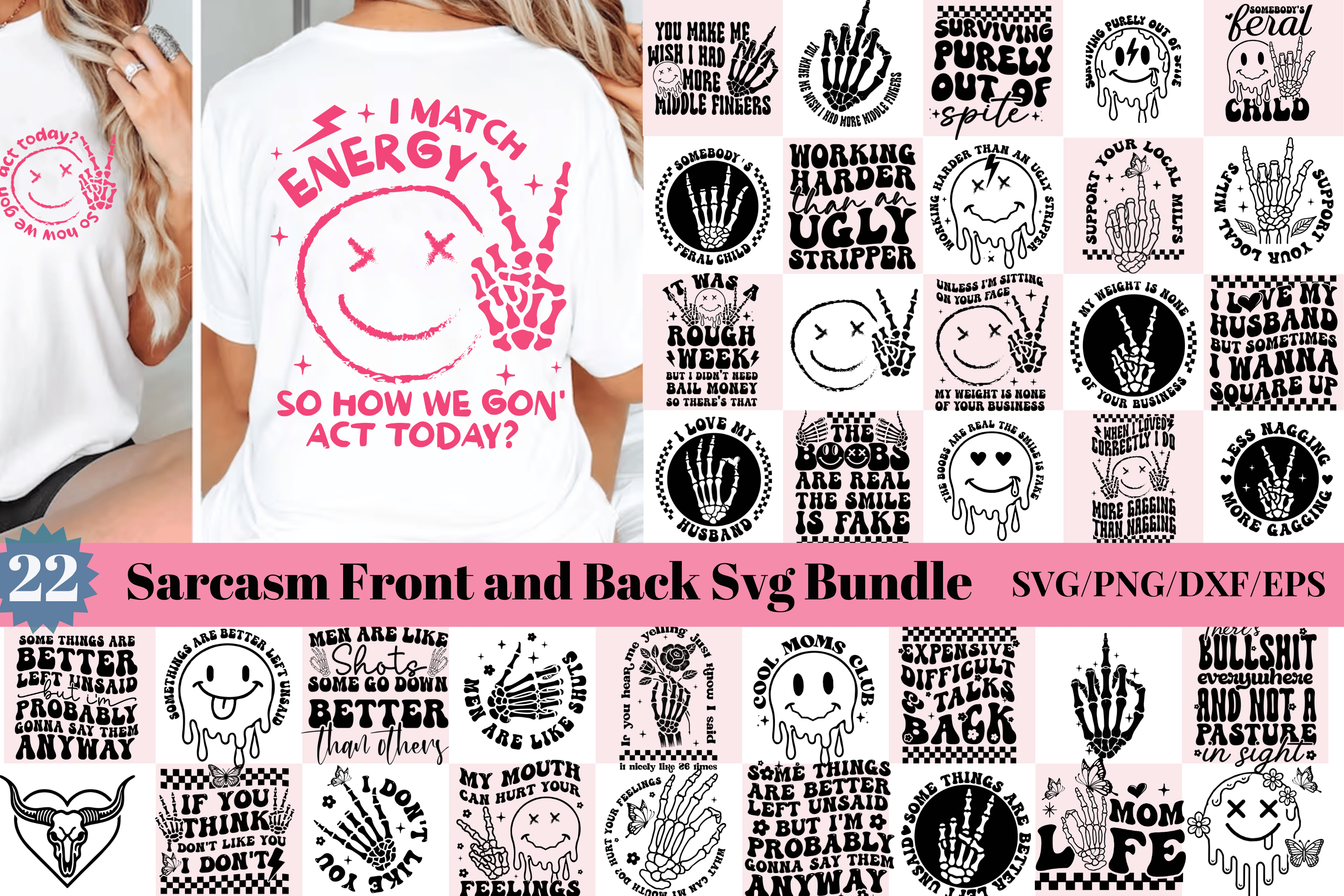 Front & Back Funny SVG Bundle