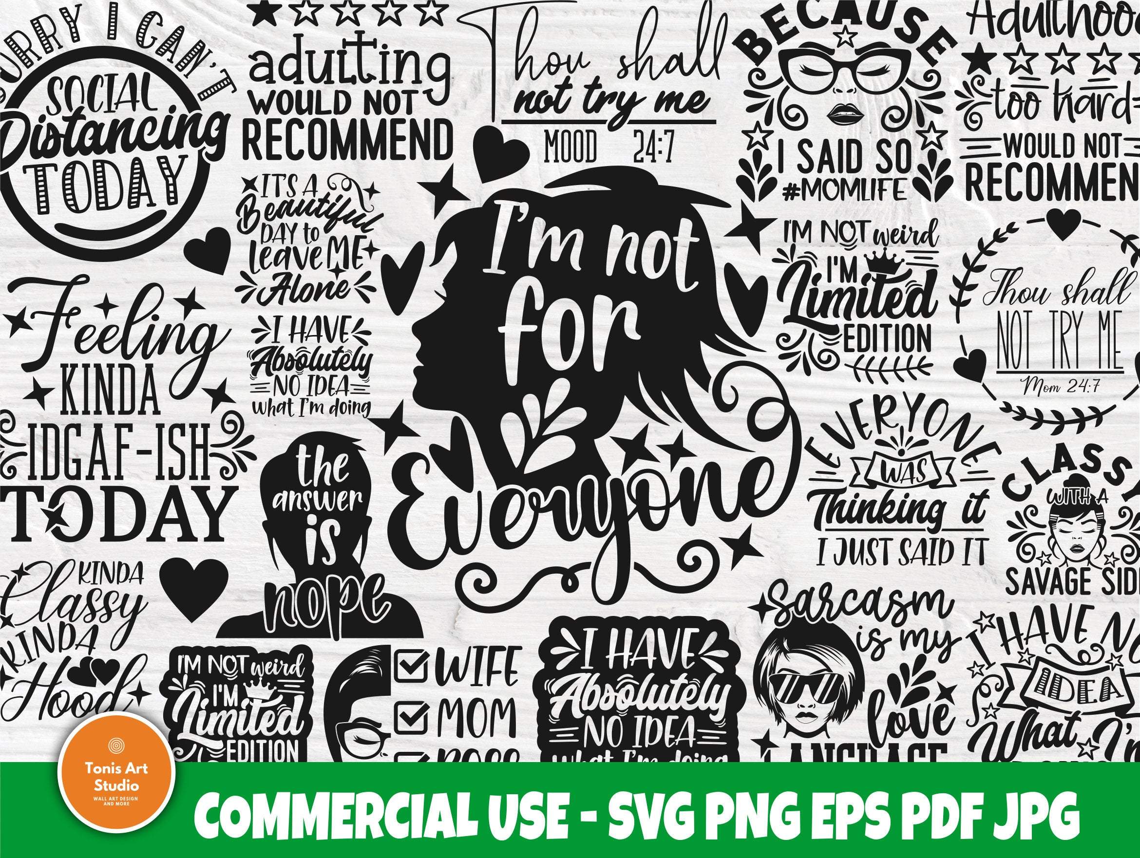 Sarcastic Funny SVG Bundle