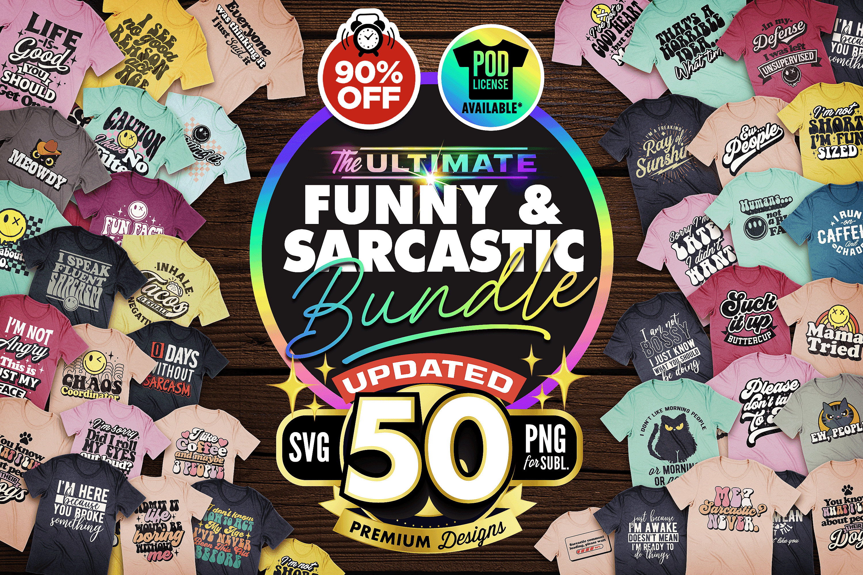 Mega Sarcastic T-Shirt SVG Bundle