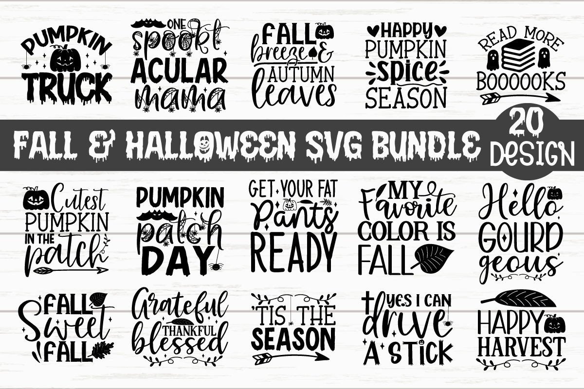 Fall and Halloween SVG Bundle – 20 Designs