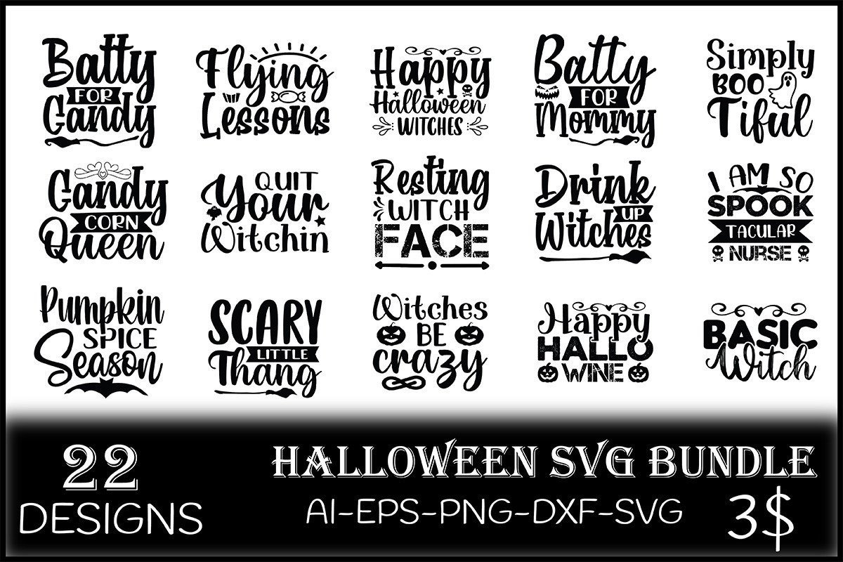 Funny Halloween SVG Bundle – 22 Designs