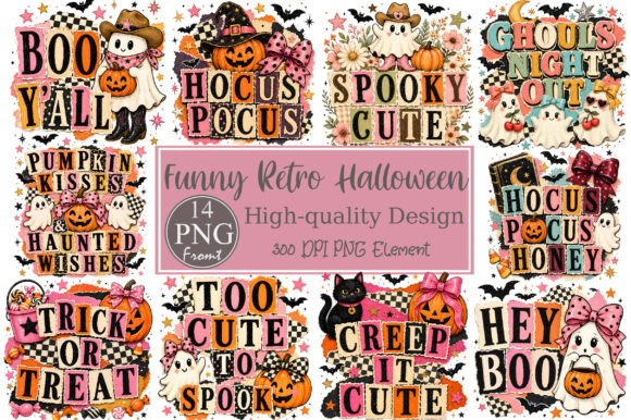 Retro Halloween Sublimation PNG