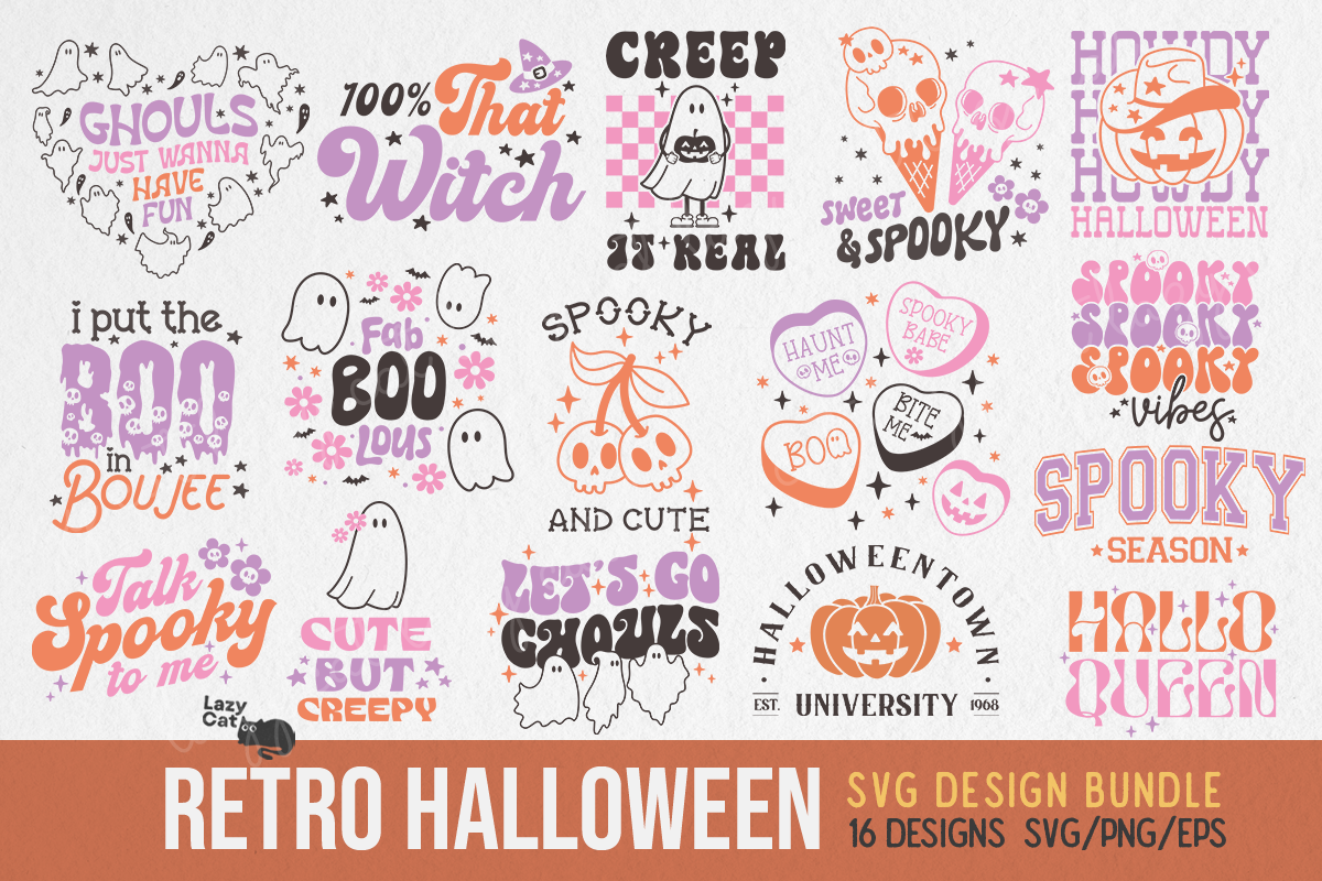 Retro Halloween SVG Bundle