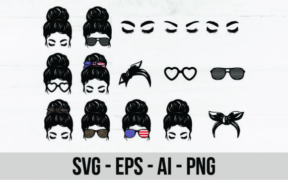 Messy Bun Mom Life SVG