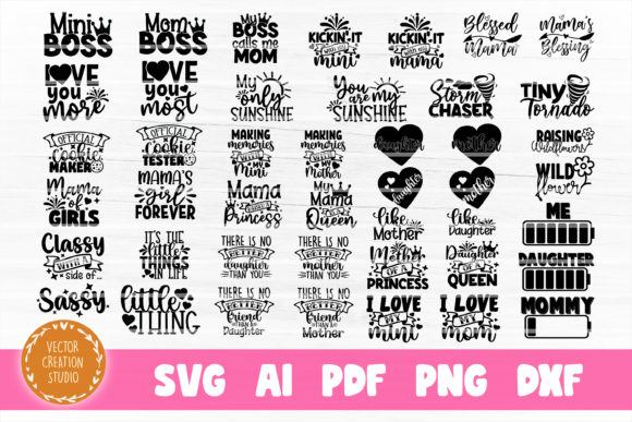Mom Daughter Bundle SVG Cut Files