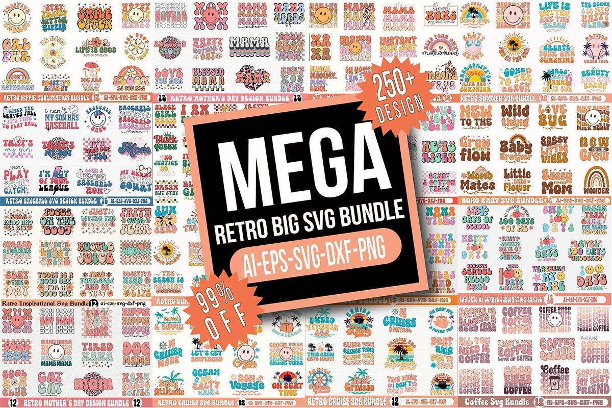 Mega Retro SVG Bundle