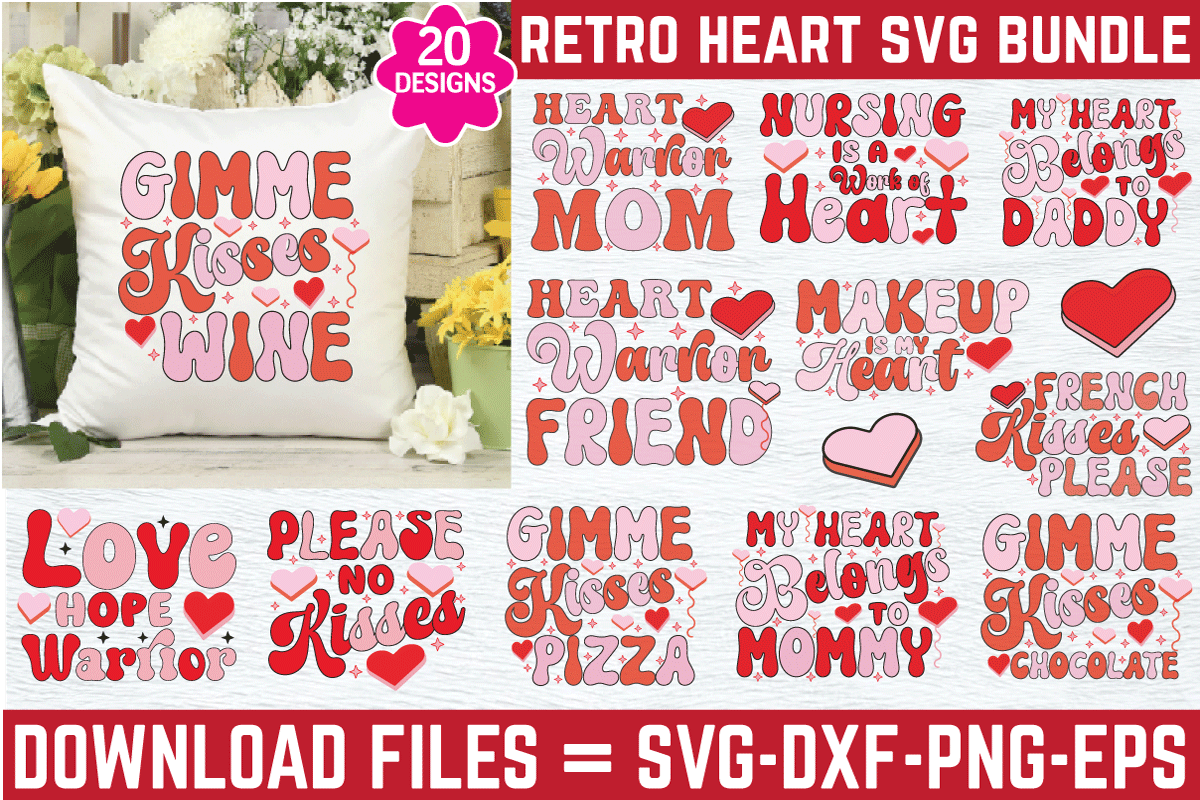 Retro Heart SVG Bundle