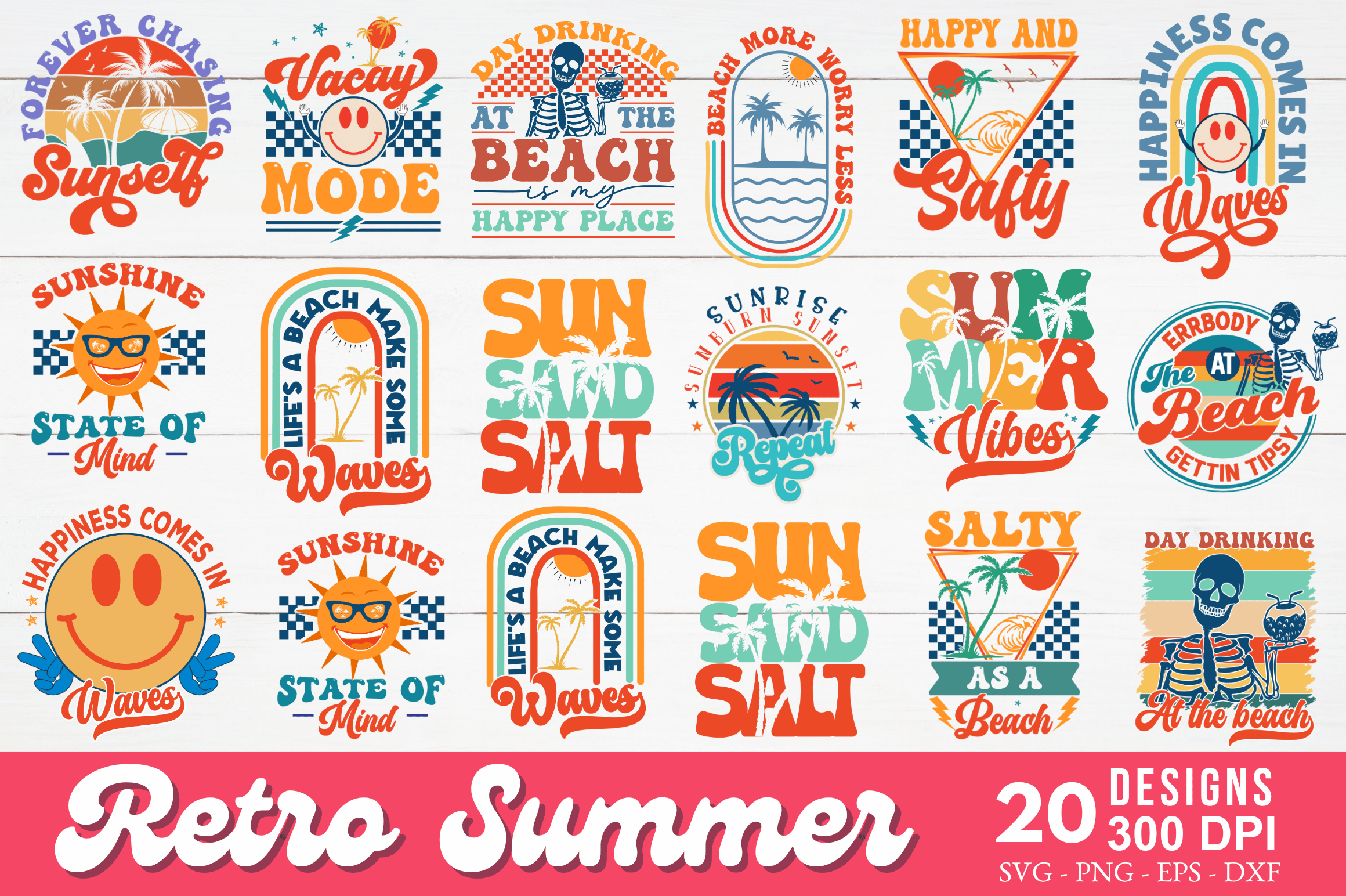 Retro Summer SVG Bundle