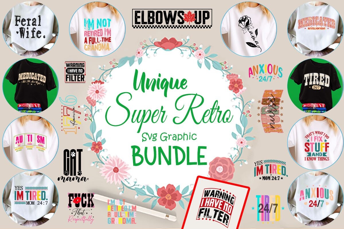 Unique Super Retro SVG Graphic Bundle