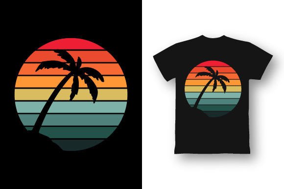 Retro Sunset Summer Tee Design