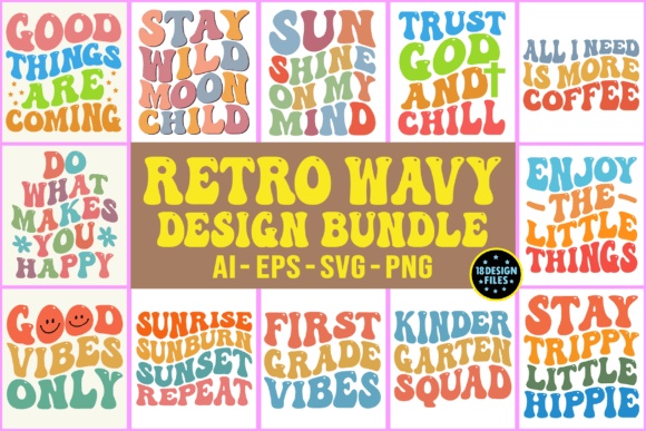 Retro Wavy T-Shirt SVG Bundle